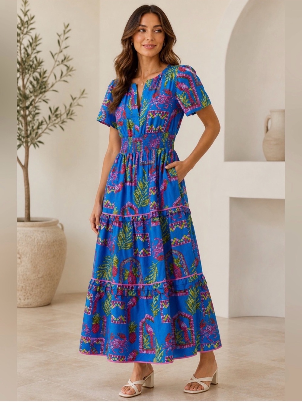 SugarLips Bally Tropical Ernie Tiered Maxi Dress XL NEW